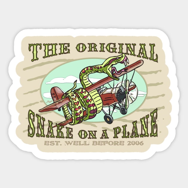 Original Snakes on a Plane Sticker by Mudge